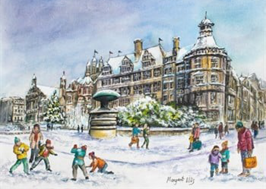Award-winning artist captures iconic Sheffield landmark for exclusive Christmas card design