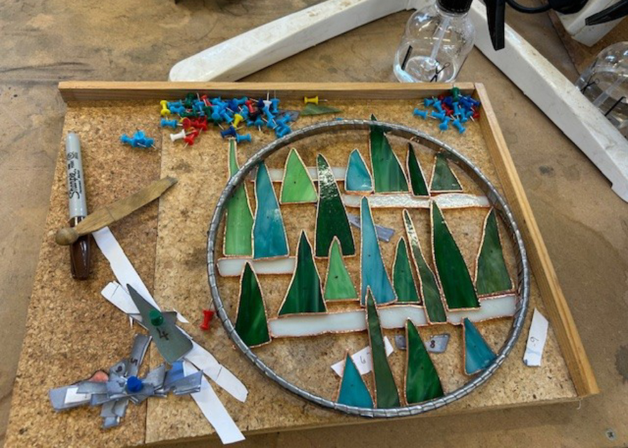 Stained glass at Dukeries Community Workshop