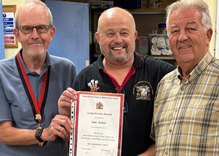 40 years award for Ian Grice, Musical Director